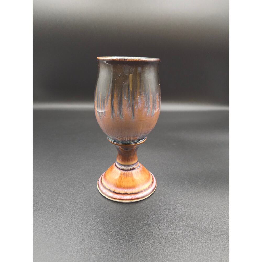 Bill Campbell Pottery Wine Goblet 6 inches